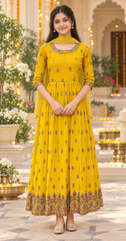 Teenage Girls’’ Yellow Long Dress