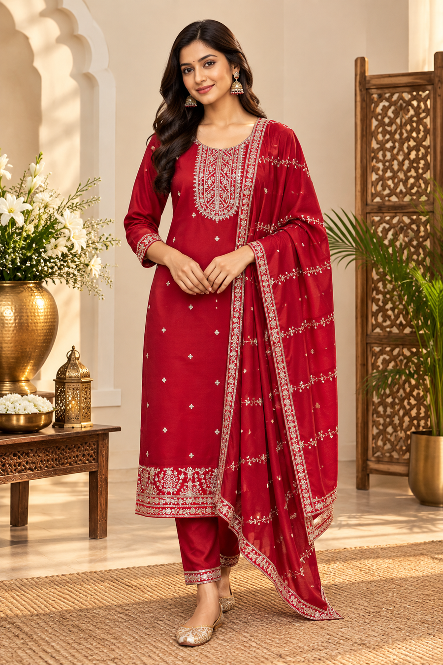 Red party Wear Kurti set