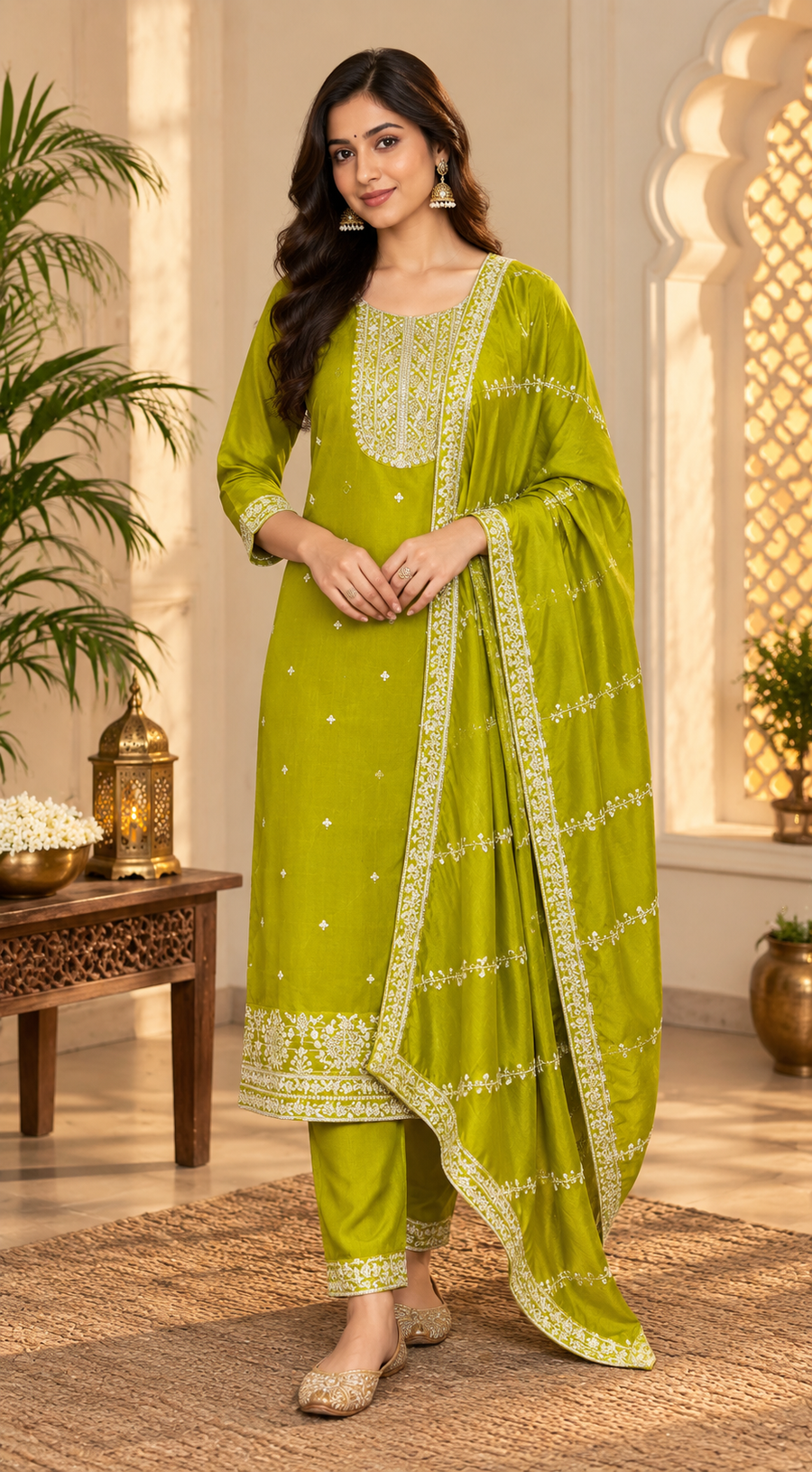 Women’s Green Party Wear Kurti set