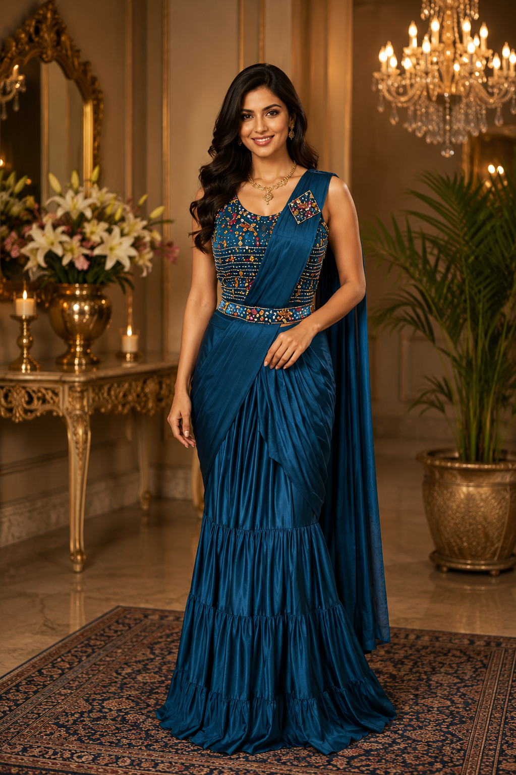 Blue Ready to Wear Saree