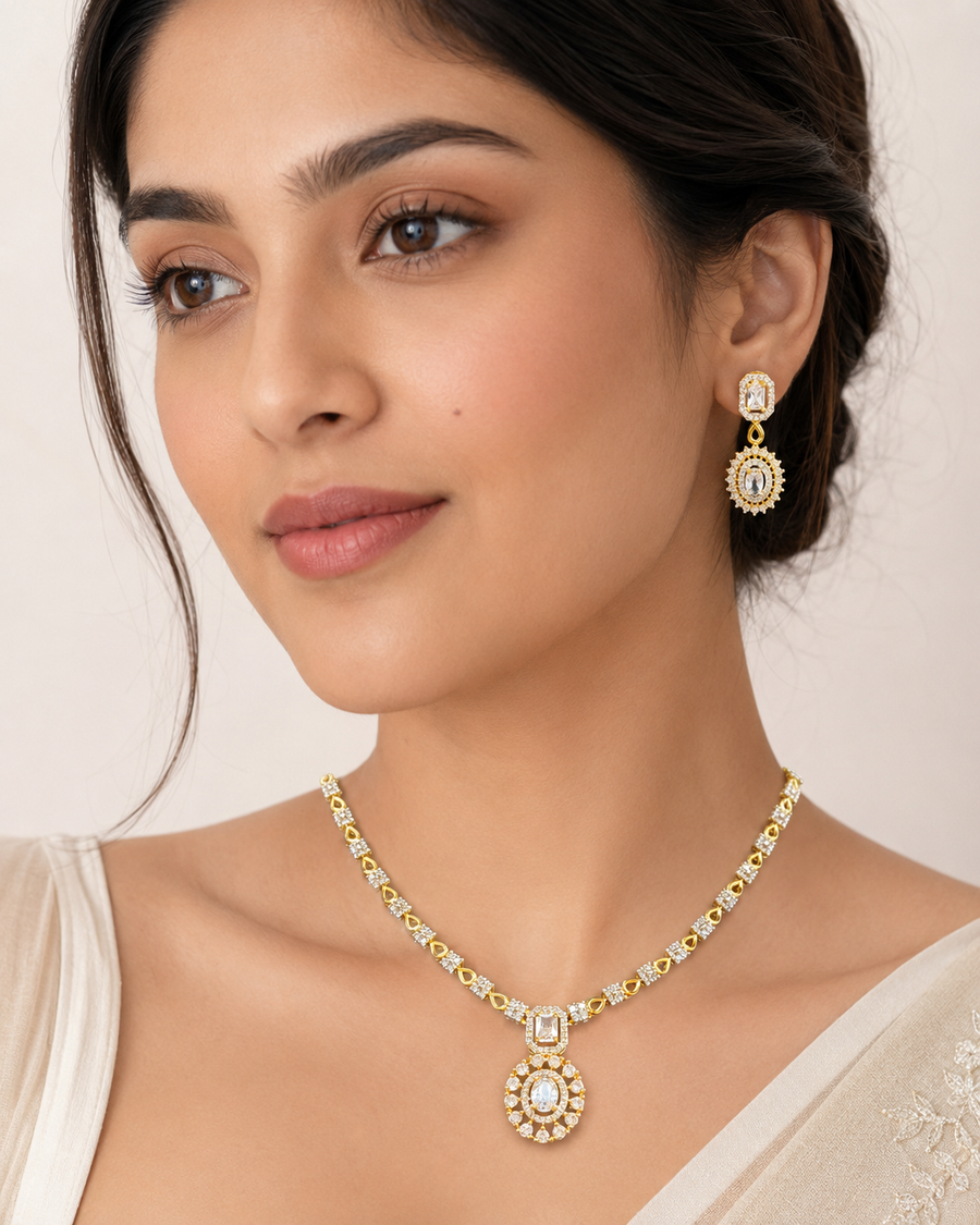 White AD Necklace Set