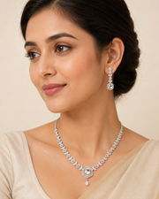 Silver Party Necklace Set
