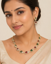 Mehendi Finish Multicolor Necklace Set