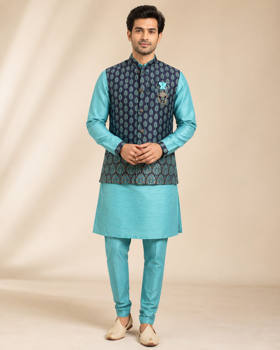Men’s with Vest Kurta Set