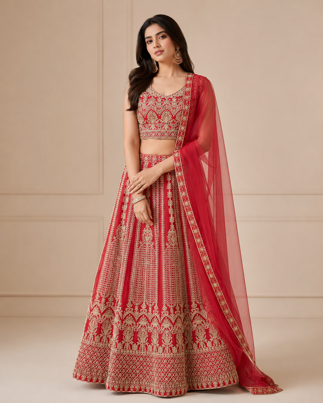 Heavy Work Net Lehenga Set Colors