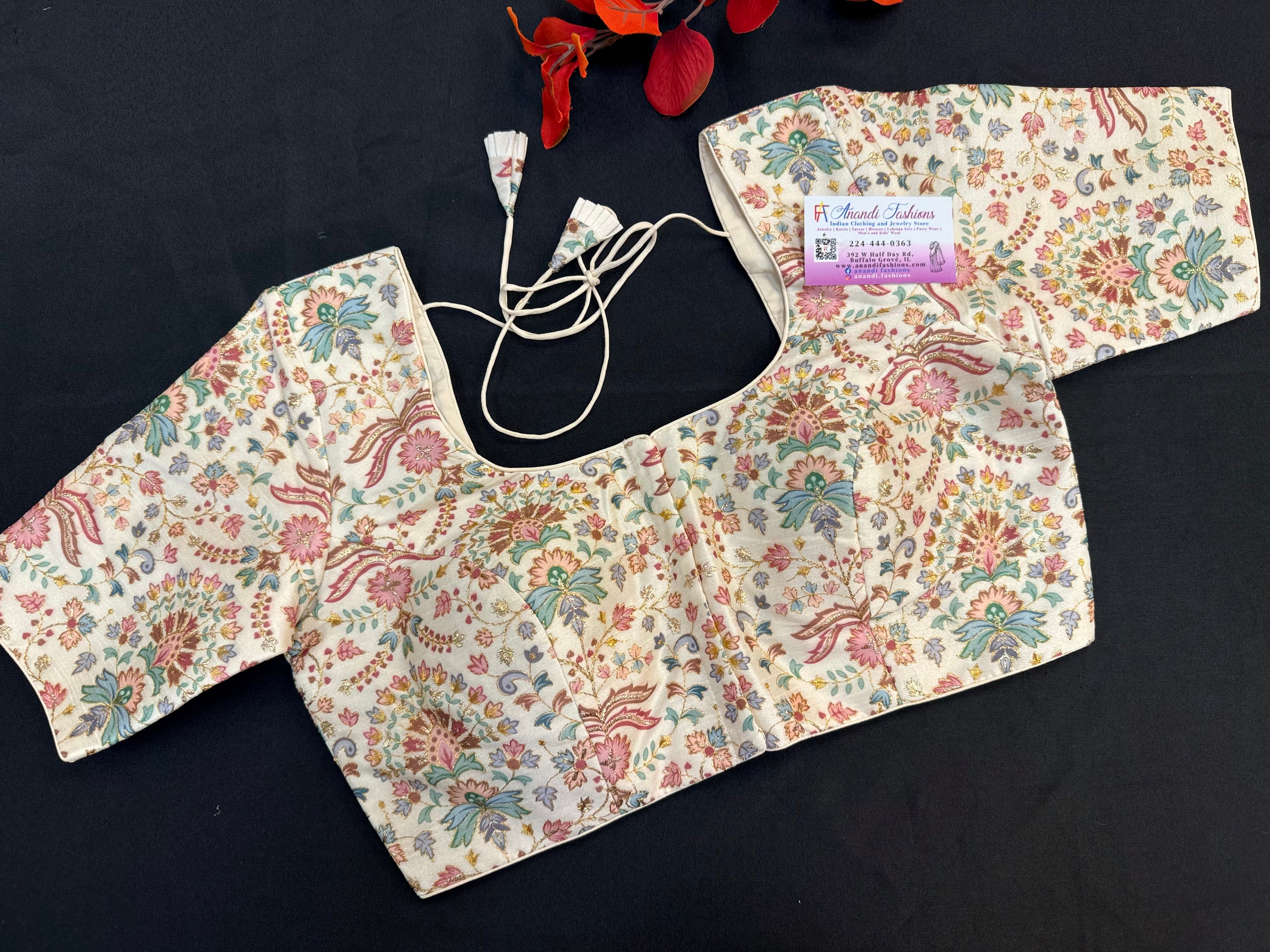 Designer Blouse - Half White Color- Size 38