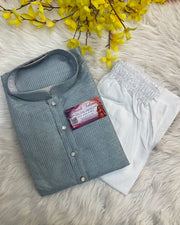 Light Grey Mens kurta set