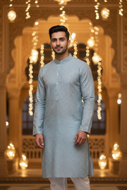 Light Grey Mens kurta set