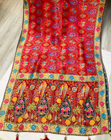 Premium Quality Kani Silk Saree with Beautiful Weaving