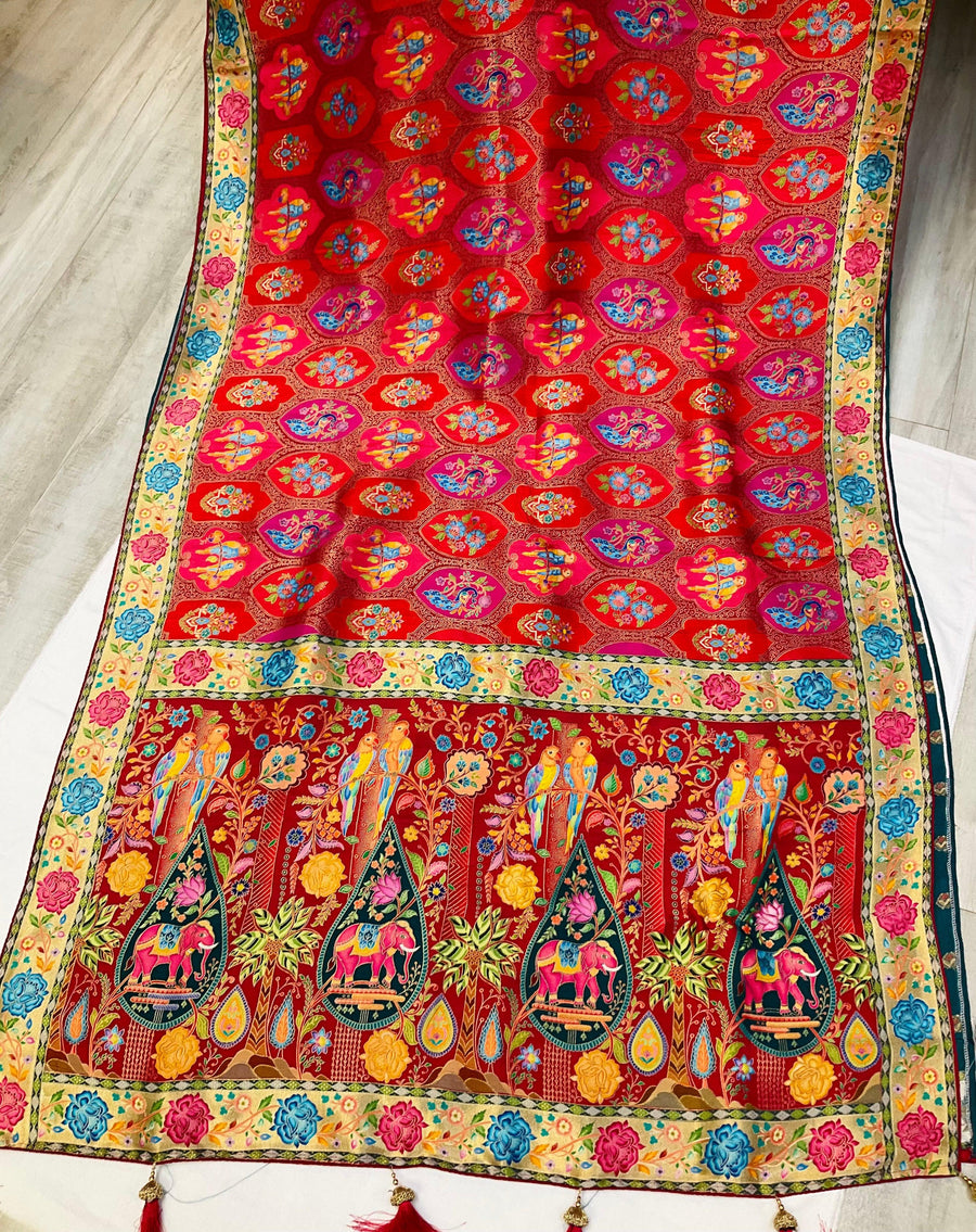 Premium Quality Kani Silk Saree with Beautiful Weaving