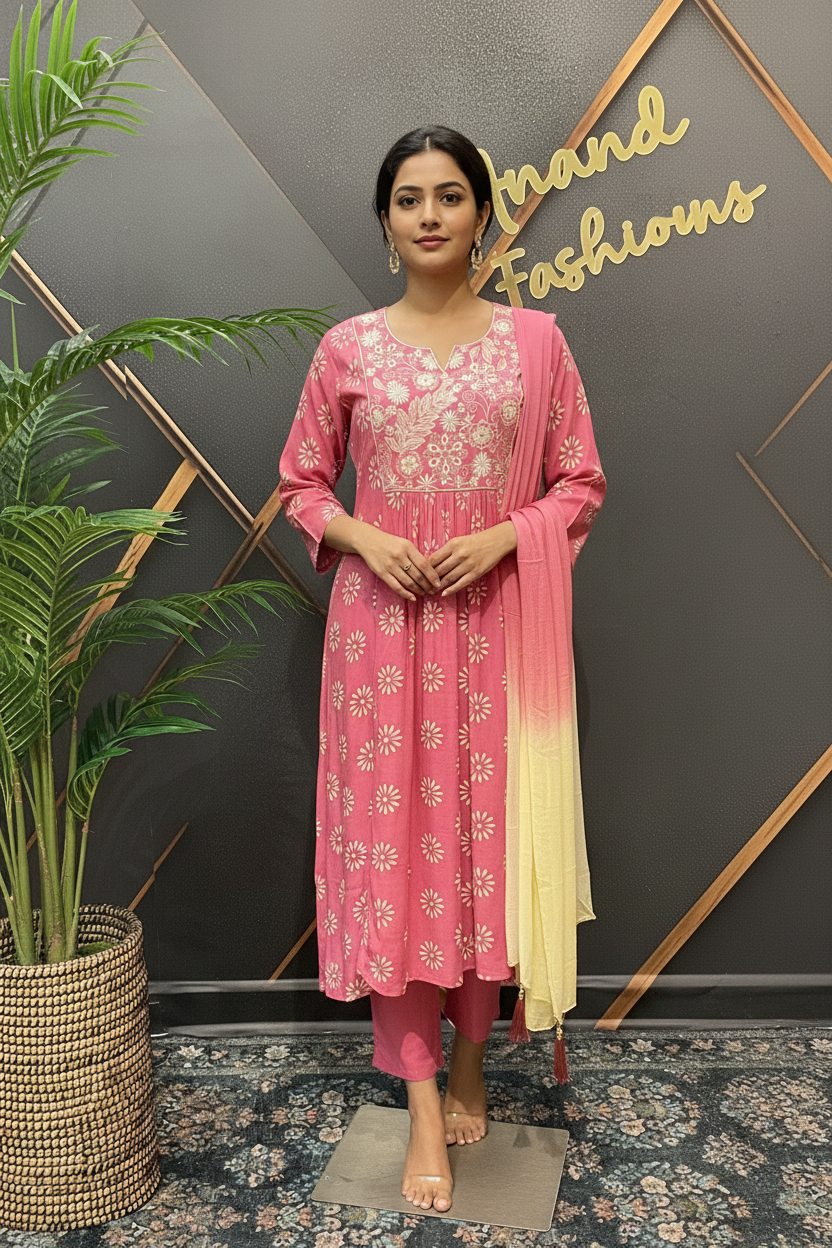 Pink Kurti set - Size 38