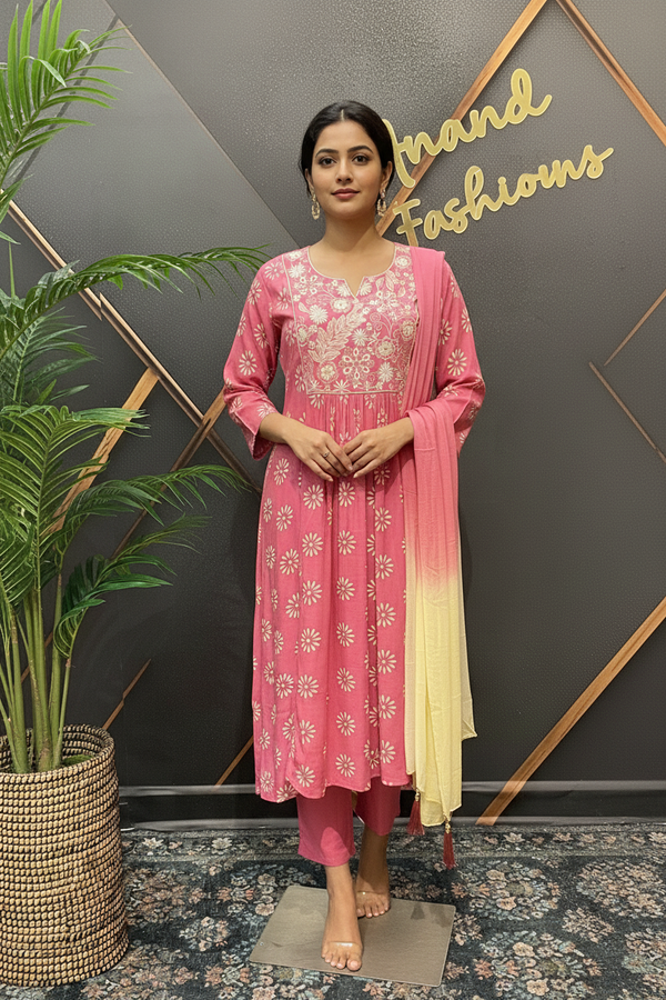 Pink Kurti set - Size 38