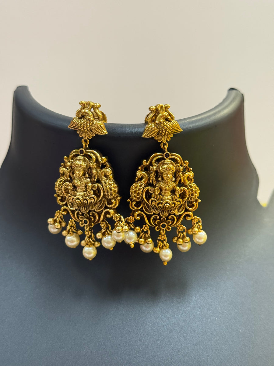 Temple Jewelry Collections - Antique Finish Goddess Lakshmi Necklace set