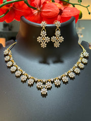 Flower Design AD Necklace Set