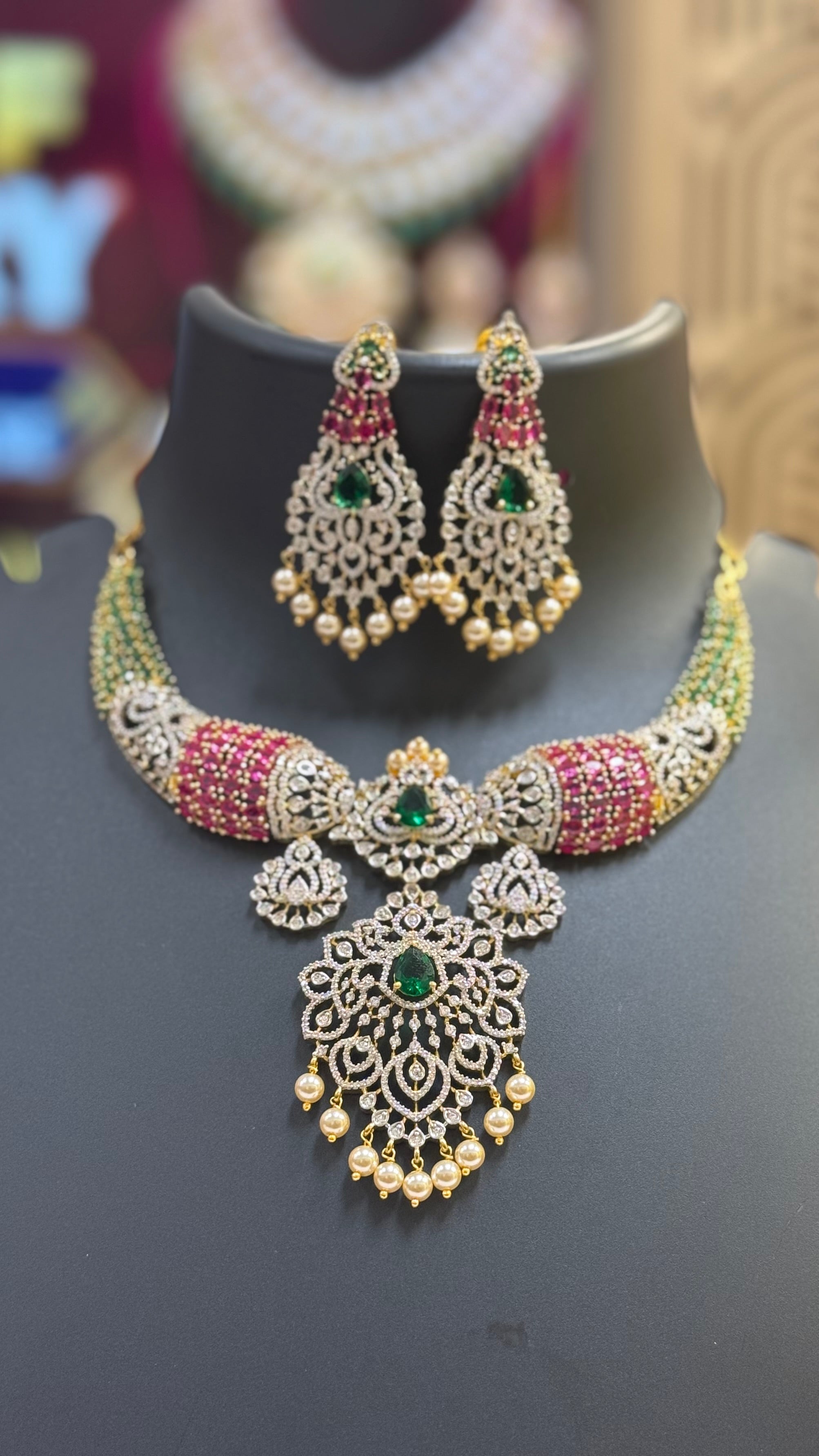 Beautiful CZ Party Wear Necklace set