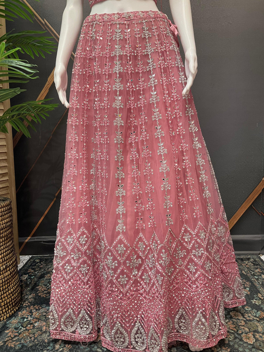 Net Lehenga Set with Heavy Embroidery - Party & Wedding Wear