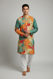 Floral Multicolor Mens kurta set - Mens - Kurta Set - Anandi Fashions