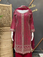 /Indian M Pink Georgette Palazzo/ Sharara Set