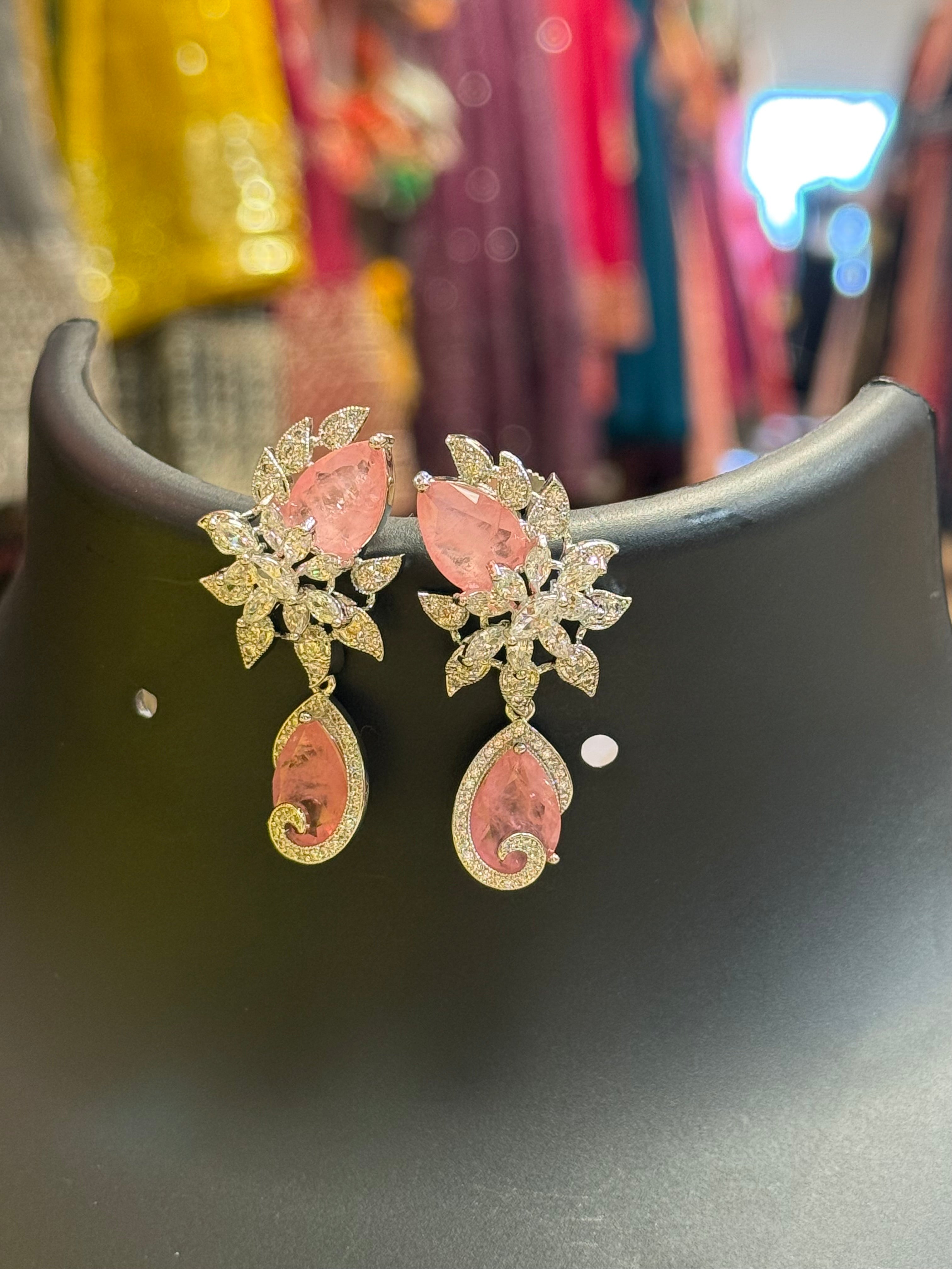 Silver Finish Party Wear Earrings