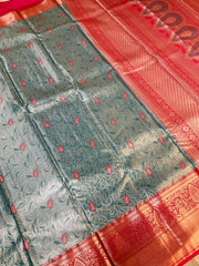 Semi Silk Kanjeevaram Allover Design Blue Saree