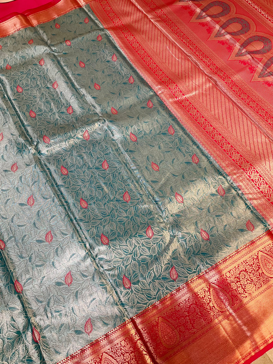 Semi Silk Kanjeevaram Allover Design Blue Saree