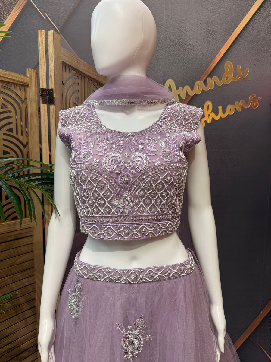 Lavender Party Wear Lehenga set