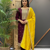 Size 38-Wine Color Party Wear Chudidhar/Kurti set