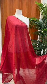 Satin Silk Dupattas with Gold Border