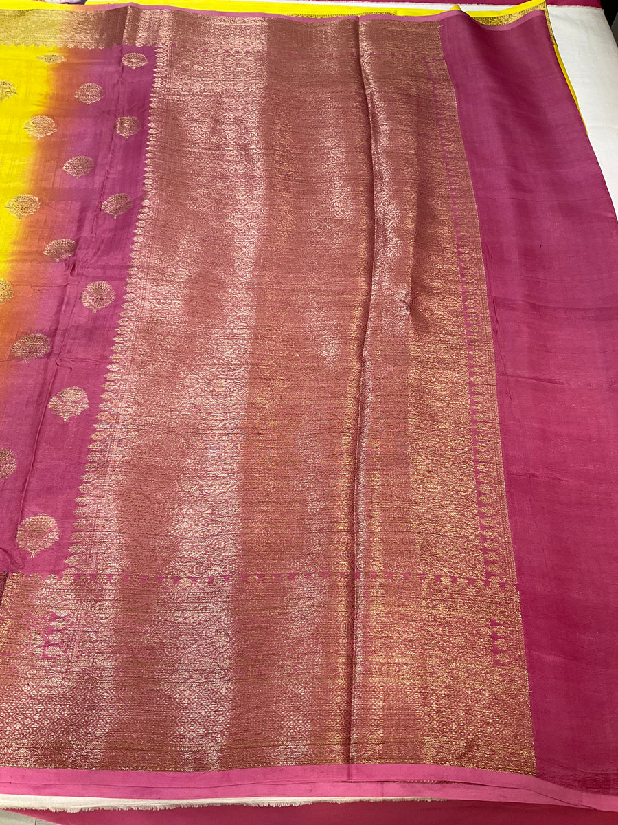 Dual color Butter crape saree
