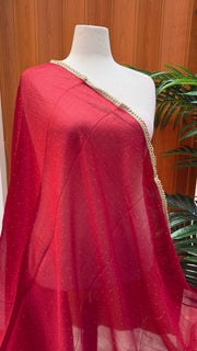 Satin Silk Dupattas with Gold Border