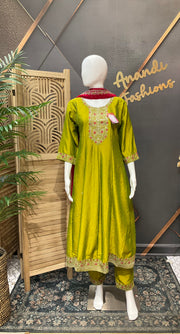 Green Anarkali Party Wear Kurti set