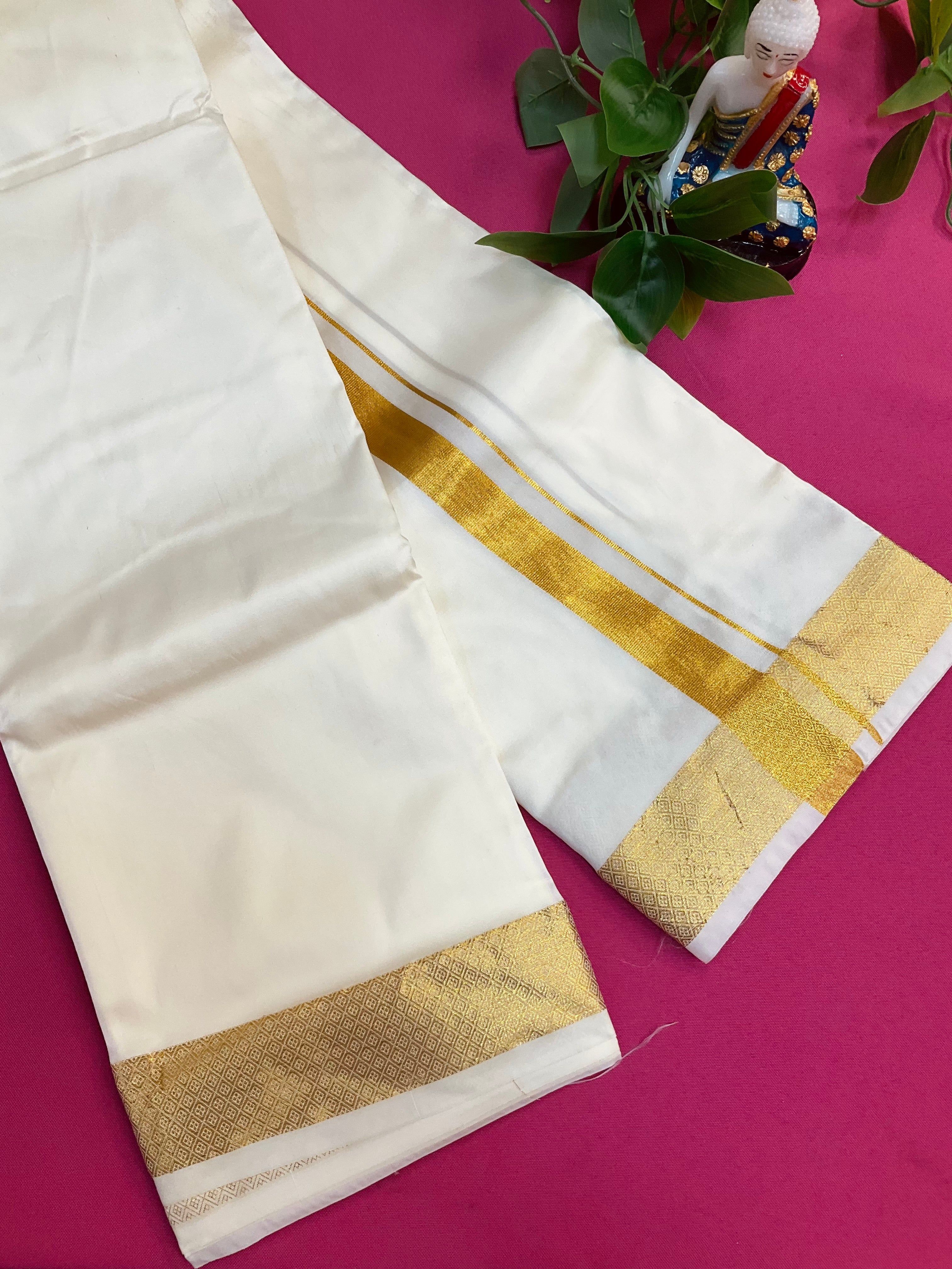 Silk dhoti 9*5 with Gold Border