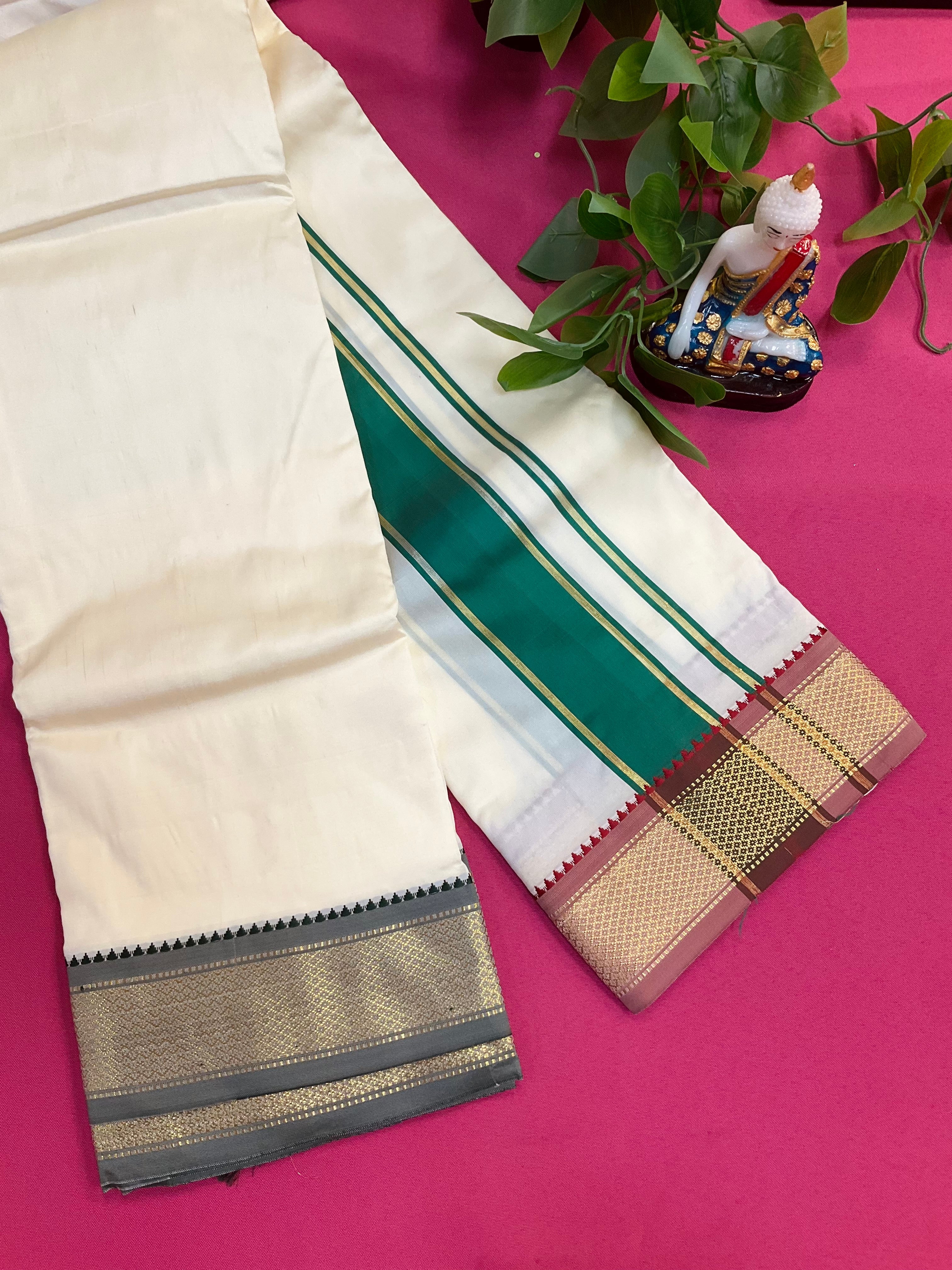 Silk dhoti 9*5 with Colorful Border