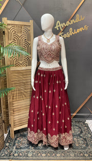 Party wear Maroon Lehenga set