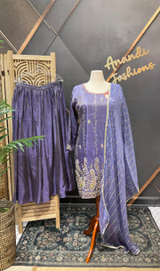 Lavender Plus size Palazzo set