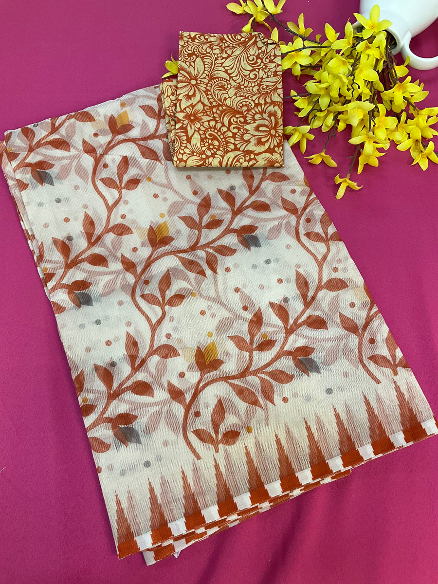 Super Net/ Cotton Printed Sarees