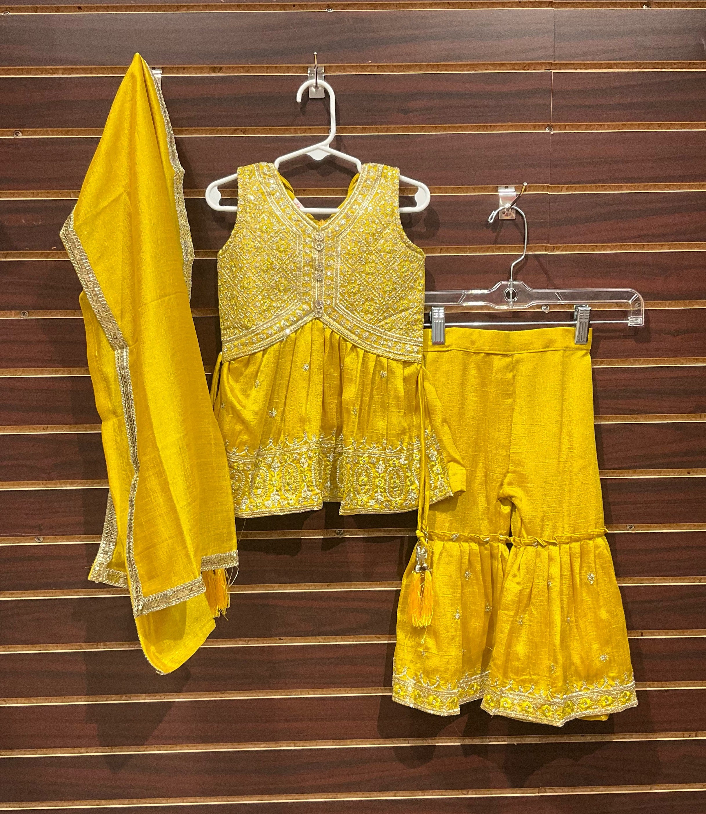 Size 18-Mustard Yellow - Toddler Girls Sharara set