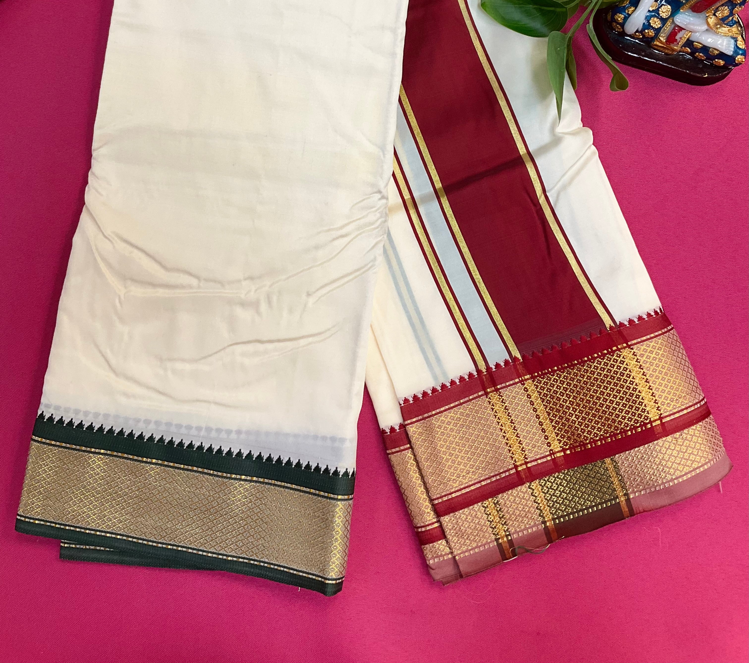 Silk dhoti 9*5 with Colorful Border