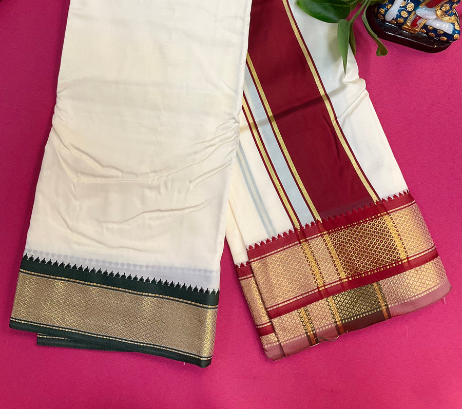Men’s Silk Dhoti * with Colorful Border