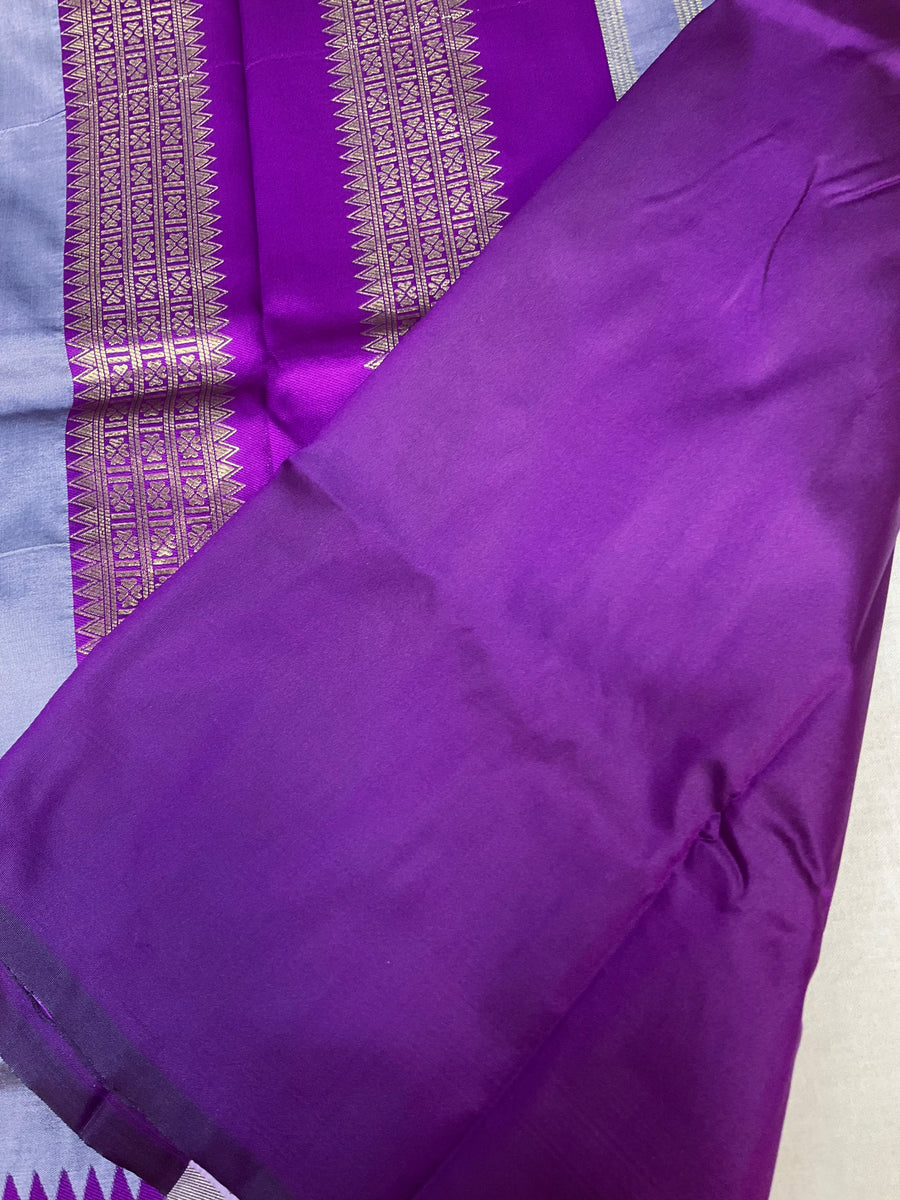 Semi Silk Lavender Color Saree