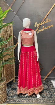 Pink teenage Girls Lehenga set with Embroidery work