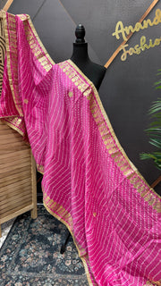 Pink Bandhini Silk Dupatta