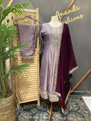Plus Size Pastel Colors Anarkali Kurti Set
