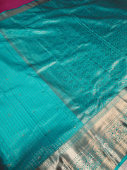 Rama Blue Semi Silk Kanjeevaram Saree
