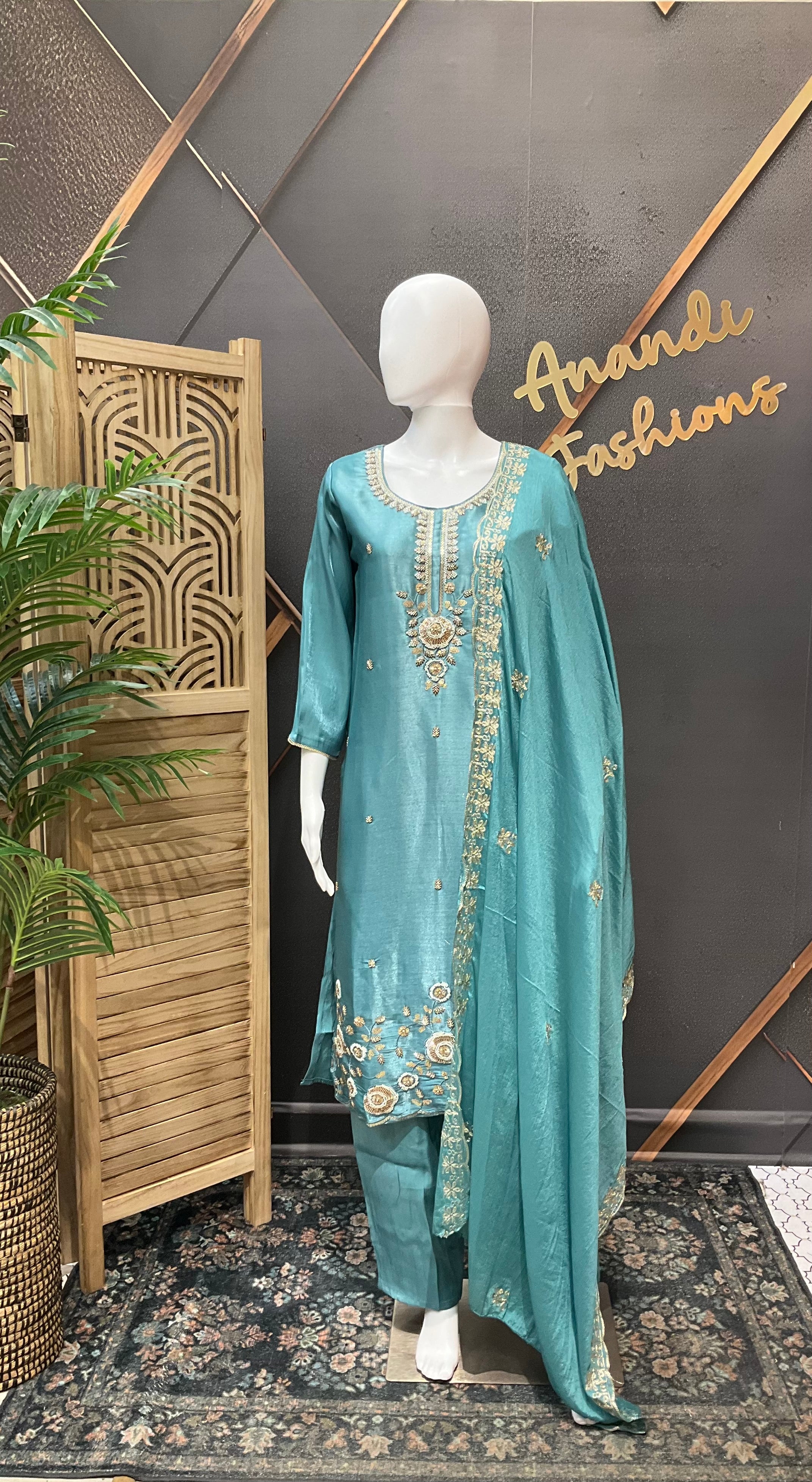 Blue Party Wear Kurti set