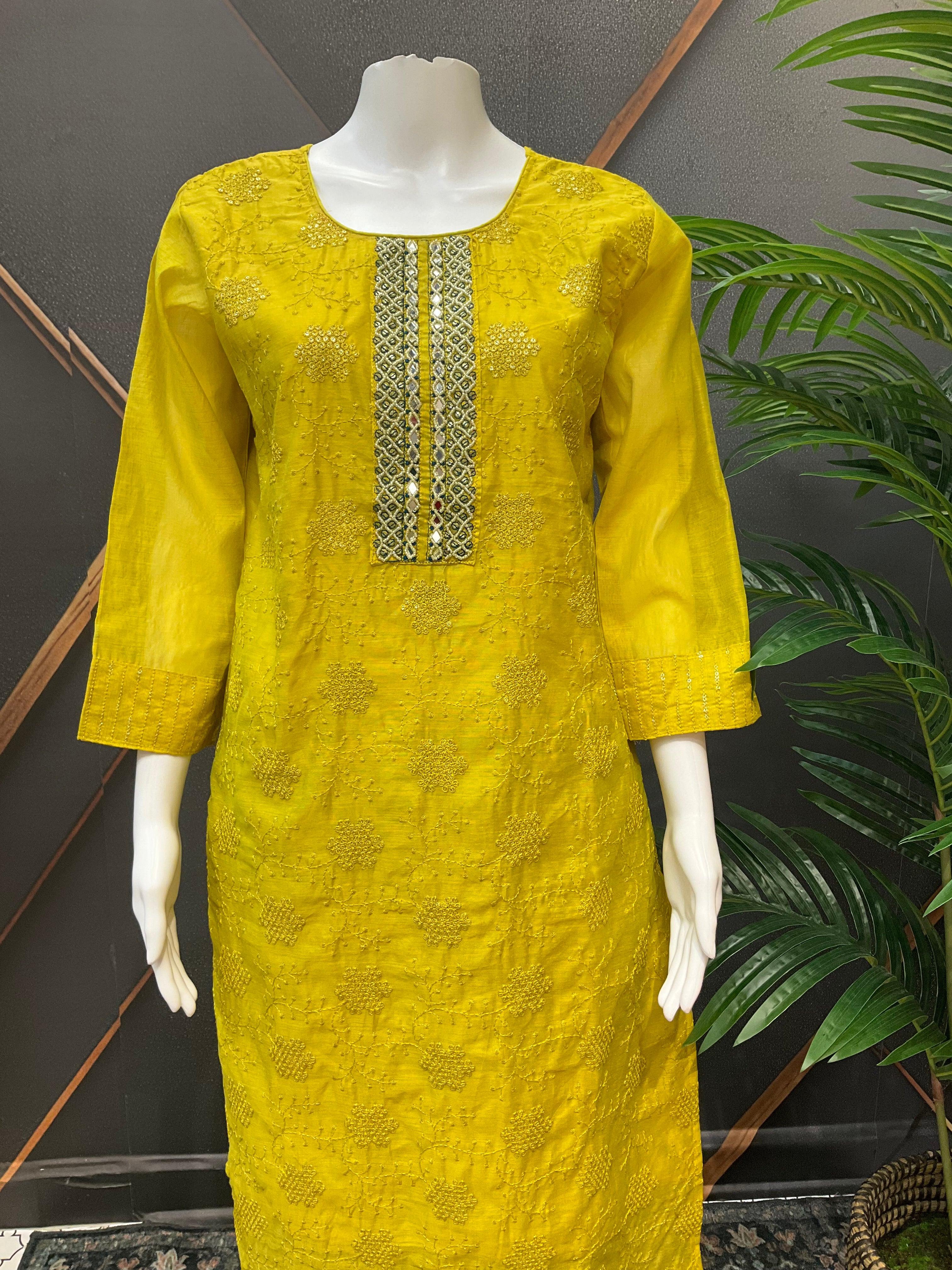 Green Kurti set with Leheriya Dupatta