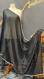 Satin Silk Dupattas with Silver Border