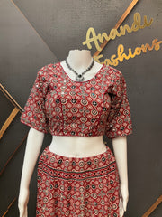 Garba Pure Cotton Ajrakh Print Chaniya Choli
