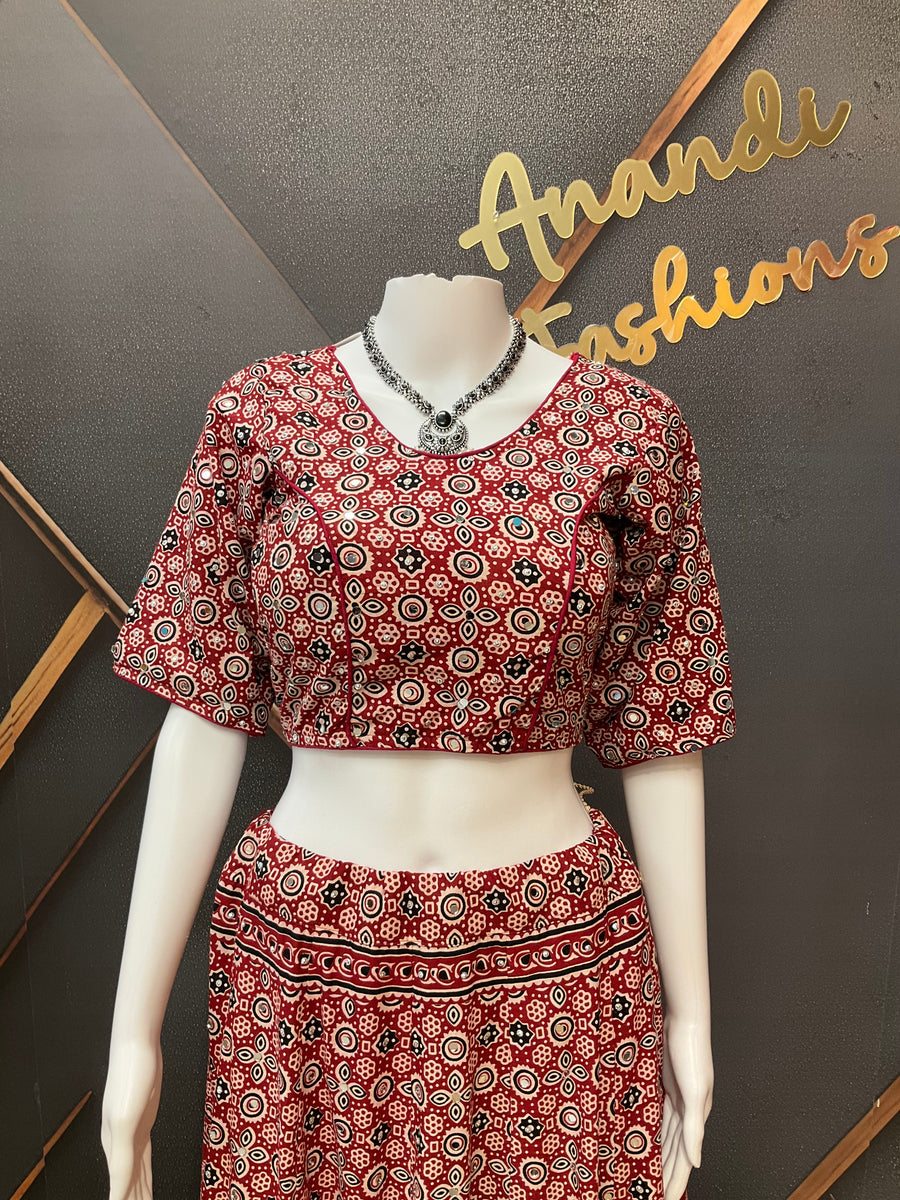 Garba Pure Cotton Ajrakh Print Chaniya Choli