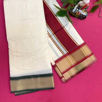 Silk dhoti 9*5 with Colorful Border